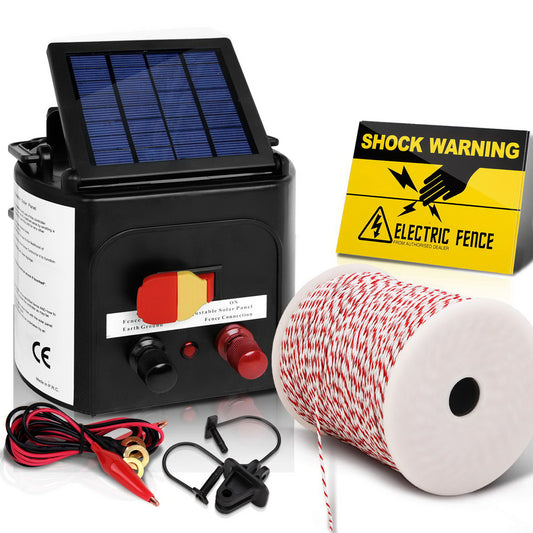 3km Solar Electric Fence Energiser Charger with 500M Tape and 25pcs Insulators - image1