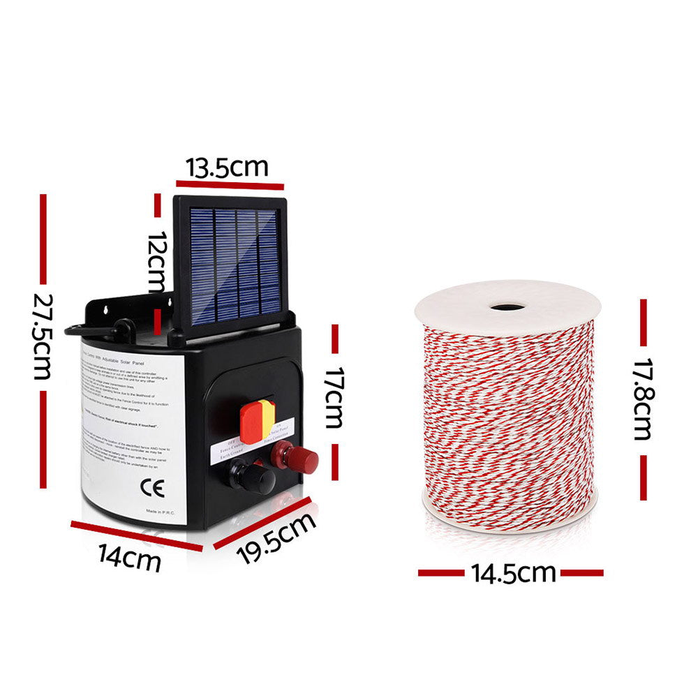 3km Solar Electric Fence Energiser Charger with 500M Tape and 25pcs Insulators - image2