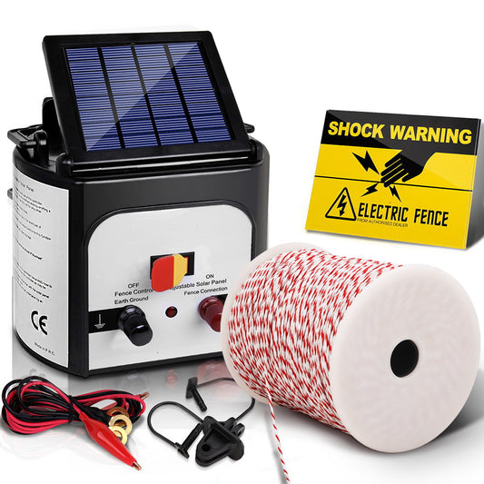 8km Solar Electric Fence Energiser Charger with 500M Tape and 25pcs Insulators - image1