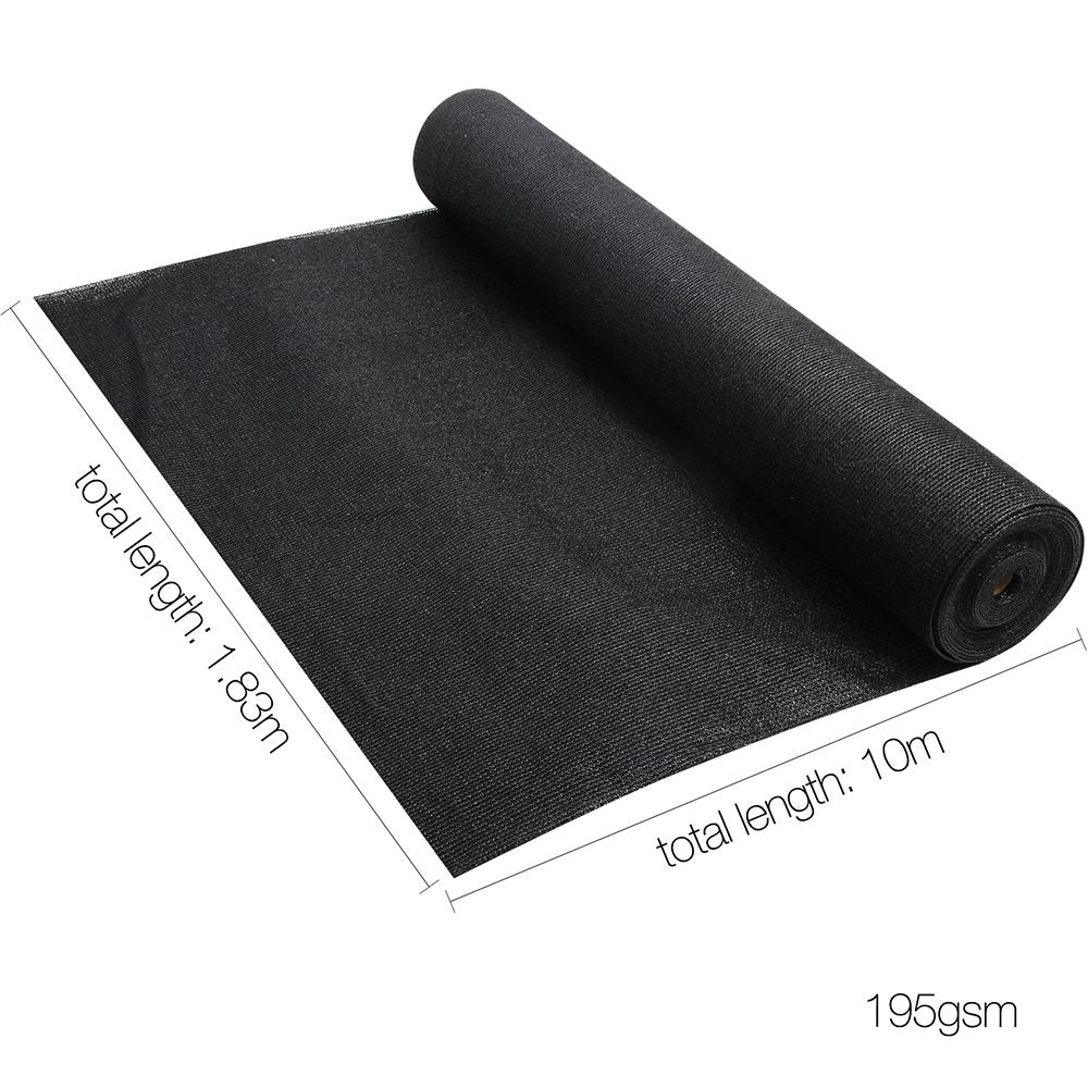 1.83 x 10m Shade Sail Cloth - Black - image2