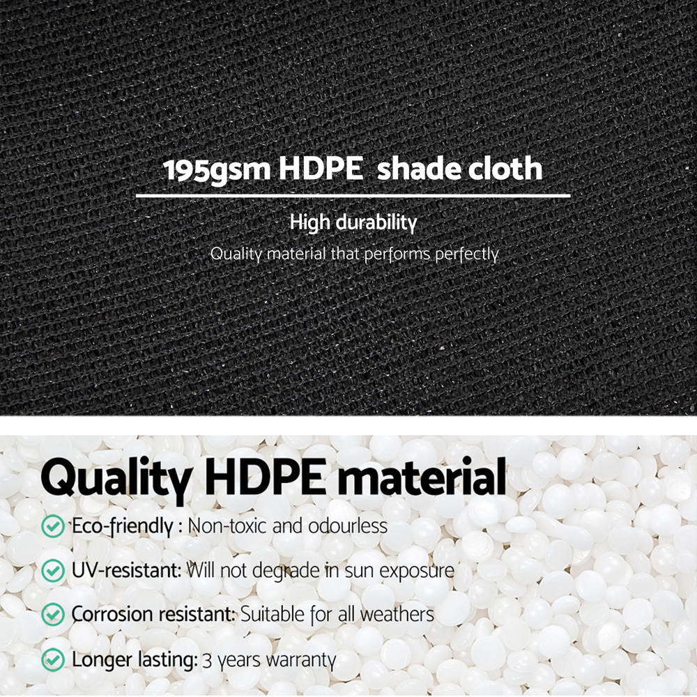 1.83 x 10m Shade Sail Cloth - Black - image5