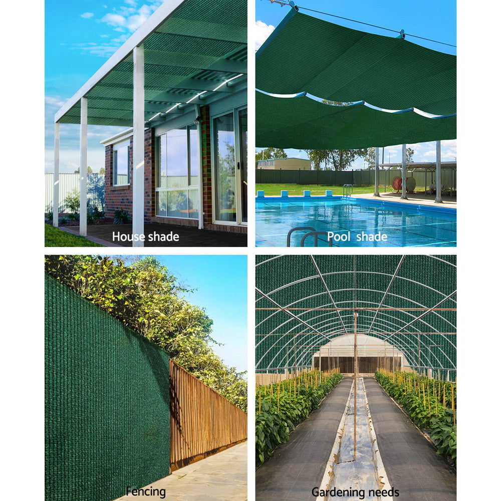 70% Sun Shade Cloth Shadecloth Sail Roll Mesh Outdoor 175gsm 1.83x20m Green - image4