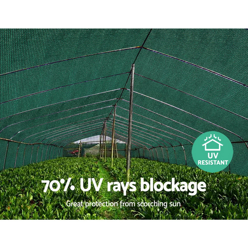 70% Sun Shade Cloth Shadecloth Sail Roll Mesh Outdoor 175gsm 1.83x20m Green - image6