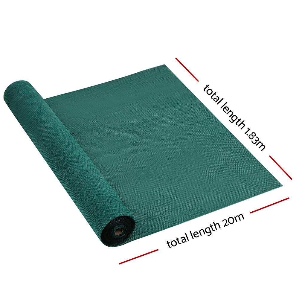 1.83x20m 30% UV Shade Cloth Shadecloth Sail Garden Mesh Roll Outdoor Green - image2