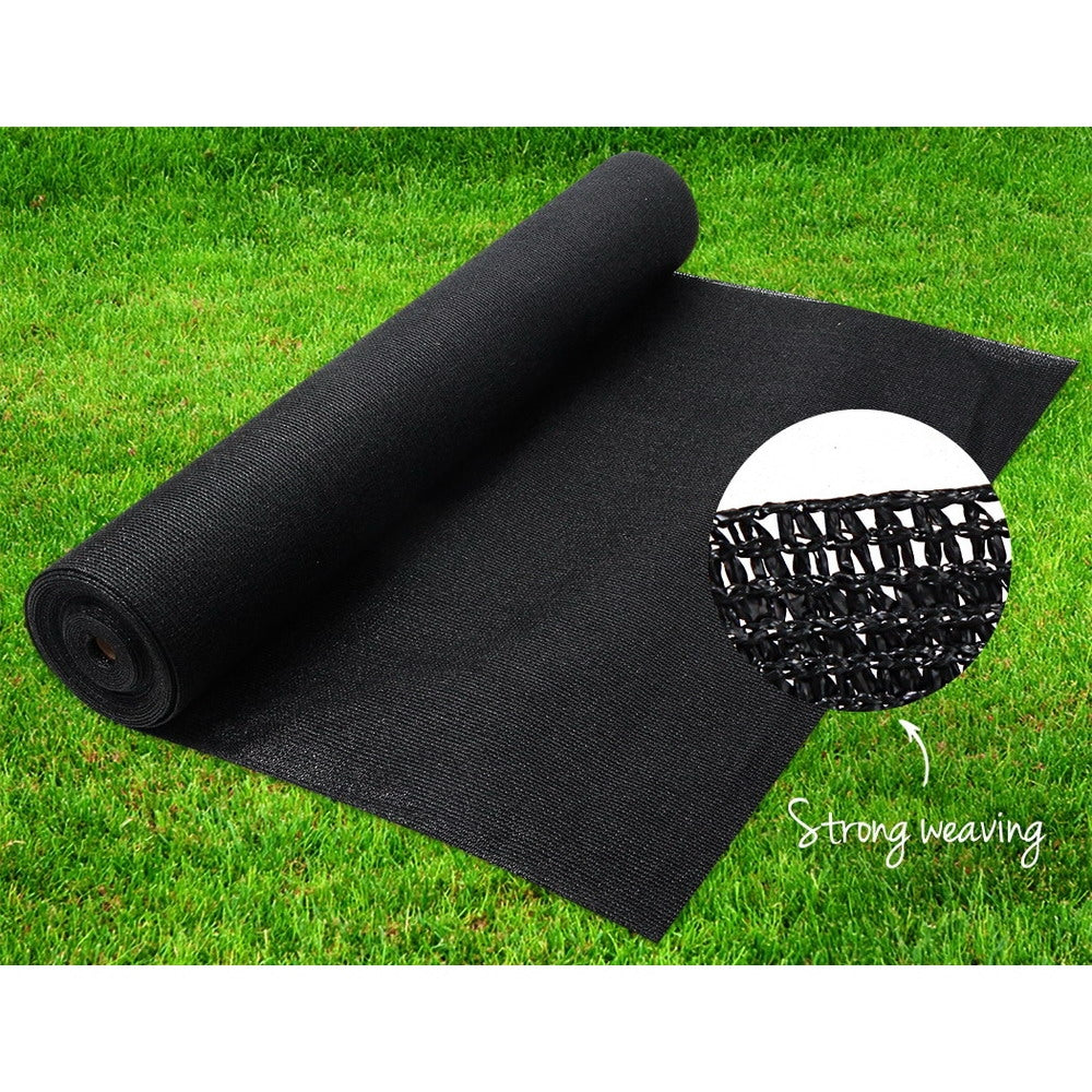 70% UV Sun Shade Cloth Shadecloth Sail Roll Mesh Garden Outdoor 1.83x50m Black - image5