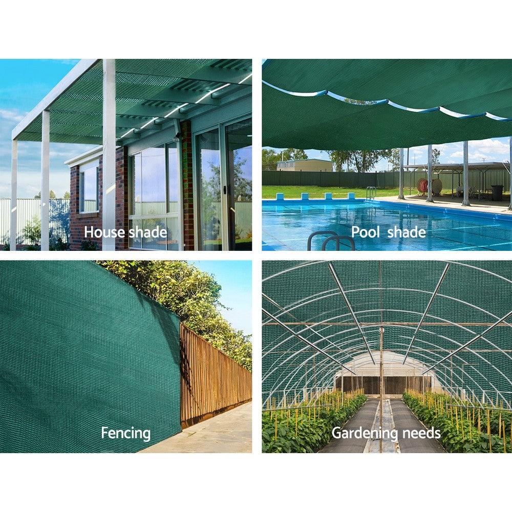 3.66x20m 50% UV Shade Cloth Shadecloth Sail Garden Mesh Roll Outdoor Green - image4