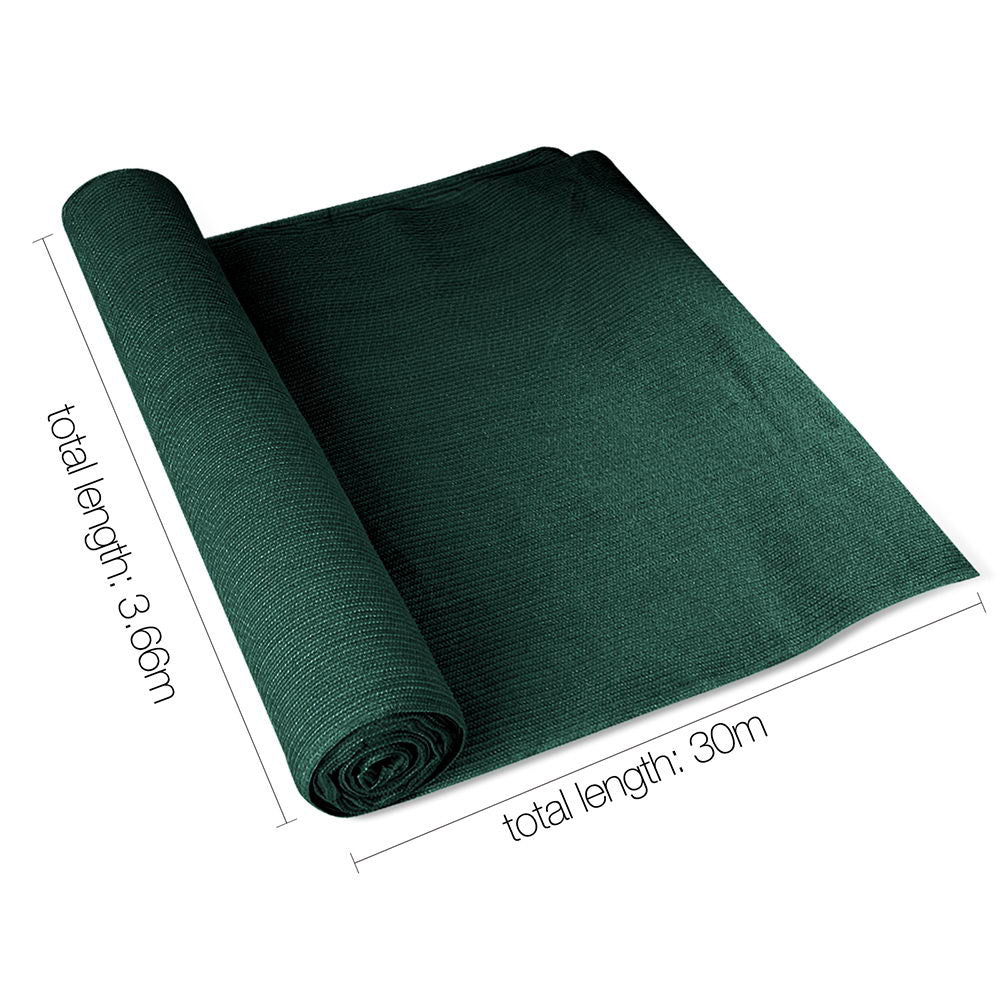 50% UV Sun Shade Cloth Shadecloth Sail Roll Mesh Garden Outdoor 3.66x30m Green - image2