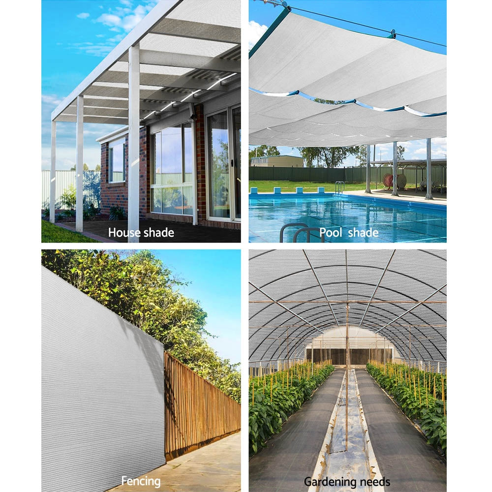 3.66x30m 30% UV Shade Cloth Shadecloth Sail Garden Mesh Roll Outdoor White - image4