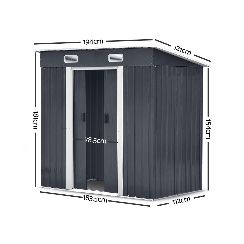 Garden Shed Outdoor Storage Sheds Tool Workshop 1.94x1.21M with Base - image2