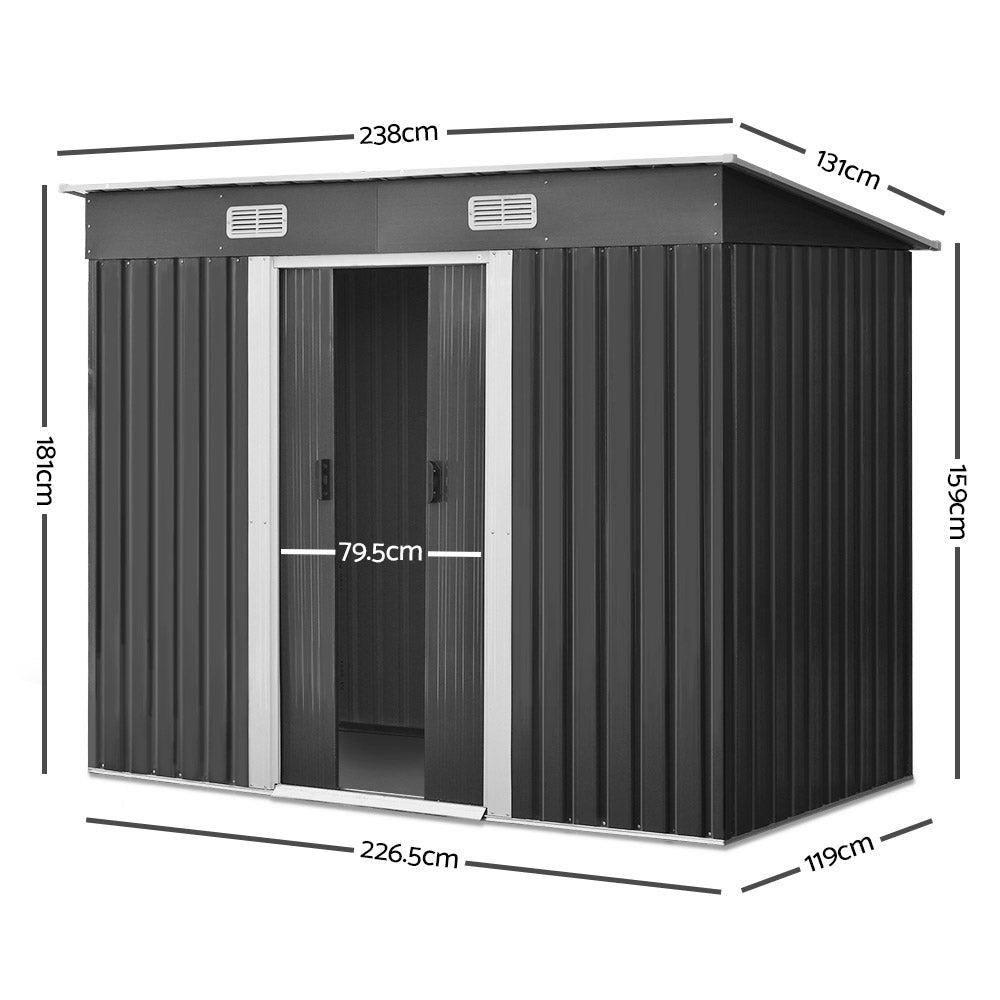 Garden Shed Outdoor Storage Sheds Tool Workshop 2.38x1.31M - image2