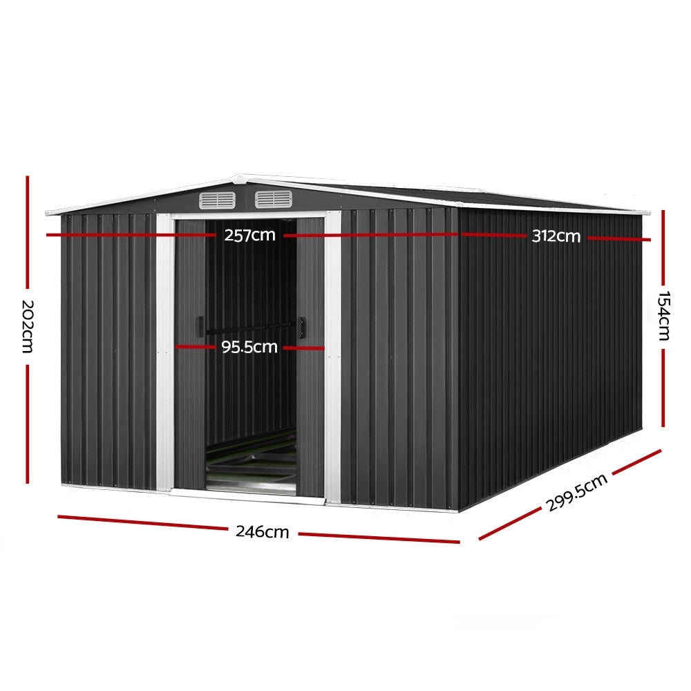 2.02 x 3.2m Metal Shed - Grey - image2