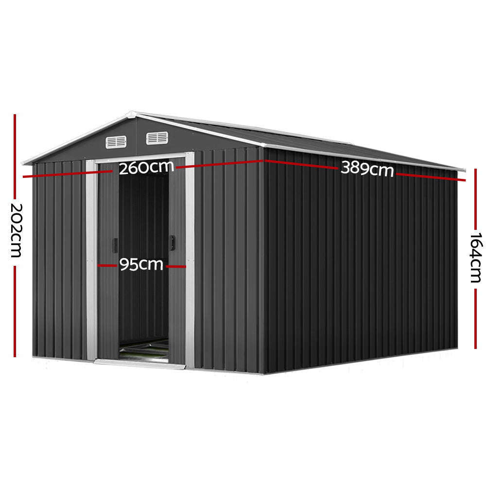 Garden Shed Outdoor Storage Sheds Tool Workshop 2.6x3.9x2M with Base - image2