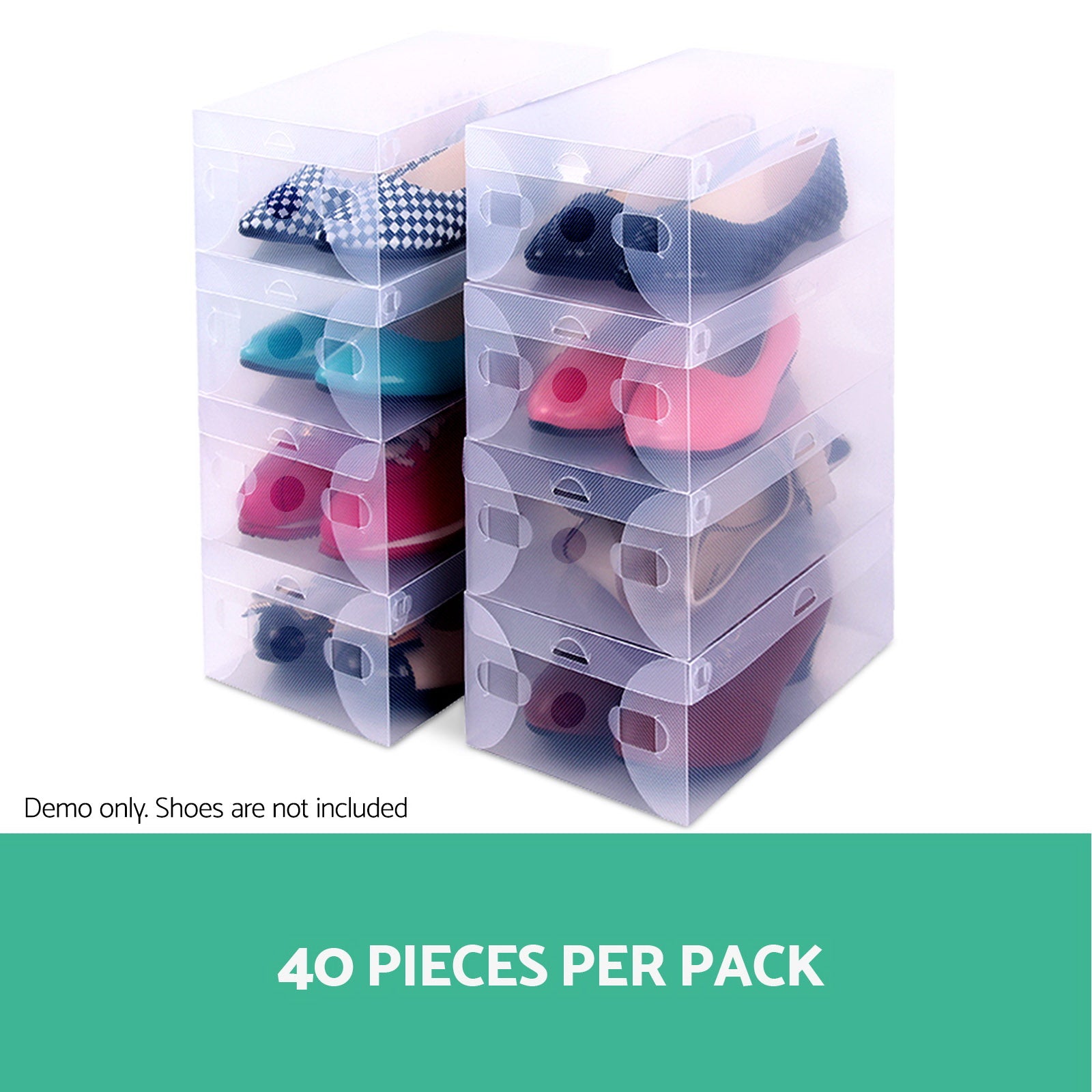 40pcs Clear Shoe Storage Box Transparent Foldable Stackable Boxes Organize Home - image4