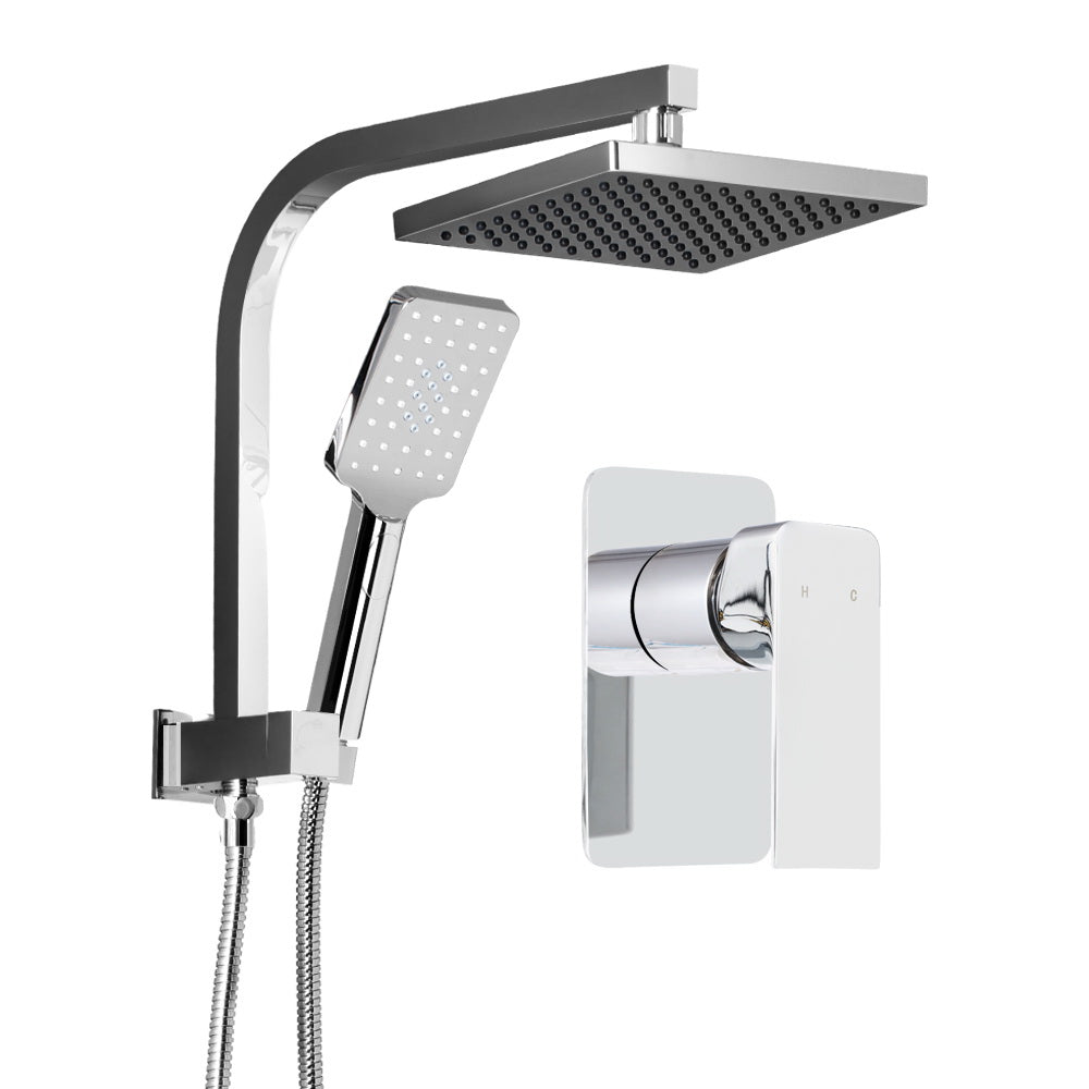 8'' Rain Shower Head Mixer Square Handheld High Pressure Wall Chrome - image1