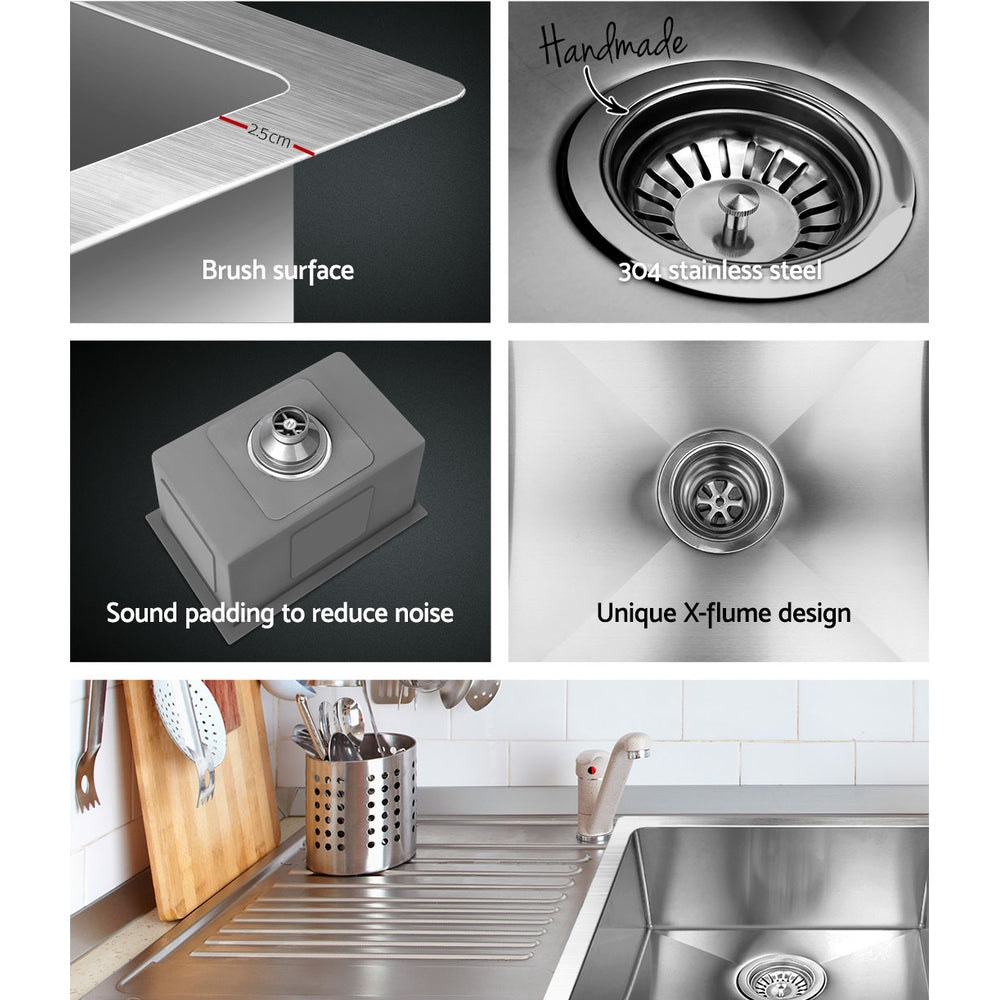 Stainless Steel Kitchen Sink 450X300MM Under/Topmount Sinks Laundry Bowl Silver - image7