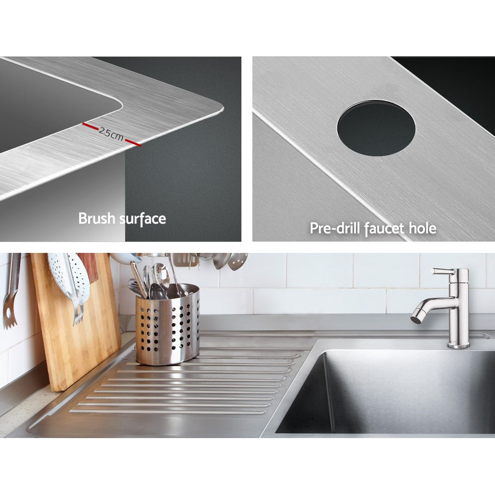 Stainless Steel Kitchen Sink 530X500MM Under/Topmount Sinks Laundry Bowl Silver - image7