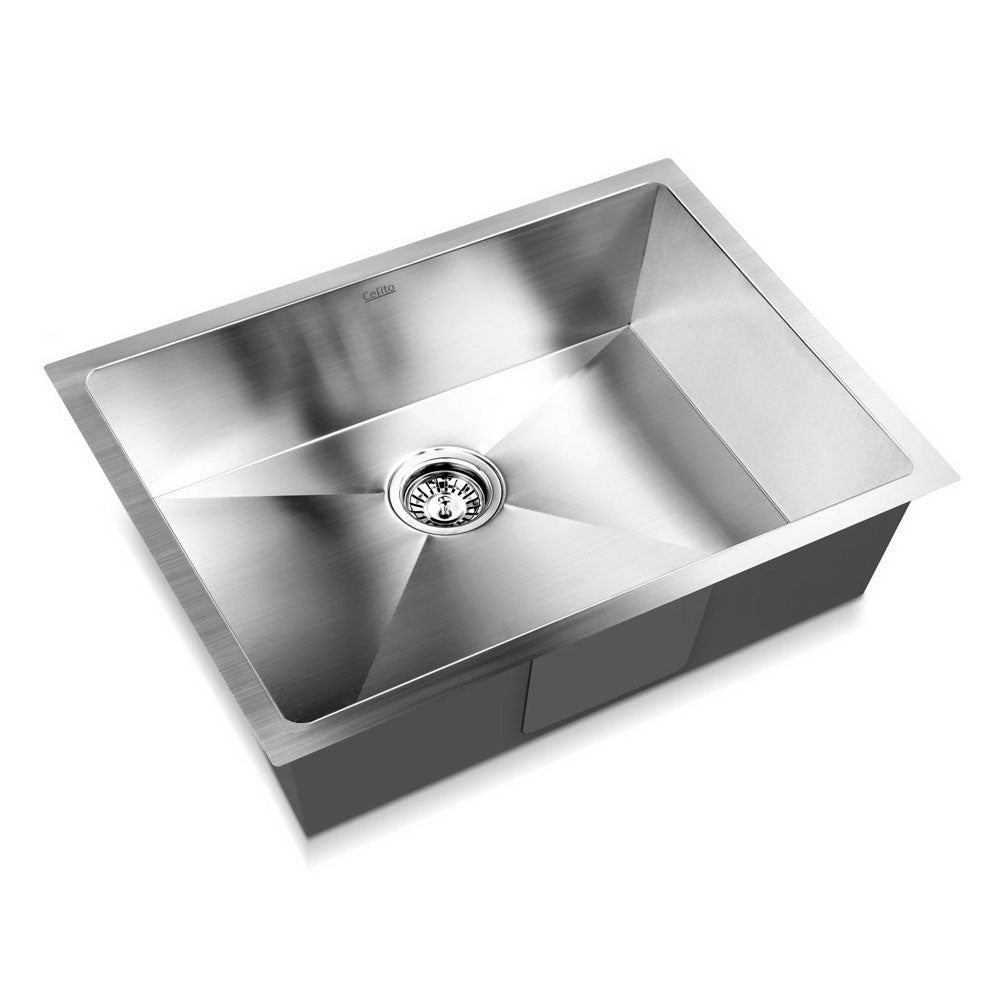 Stainless Steel Kitchen Sink 600X450MM Under/Topmount Sinks Laundry Bowl Silver - image1