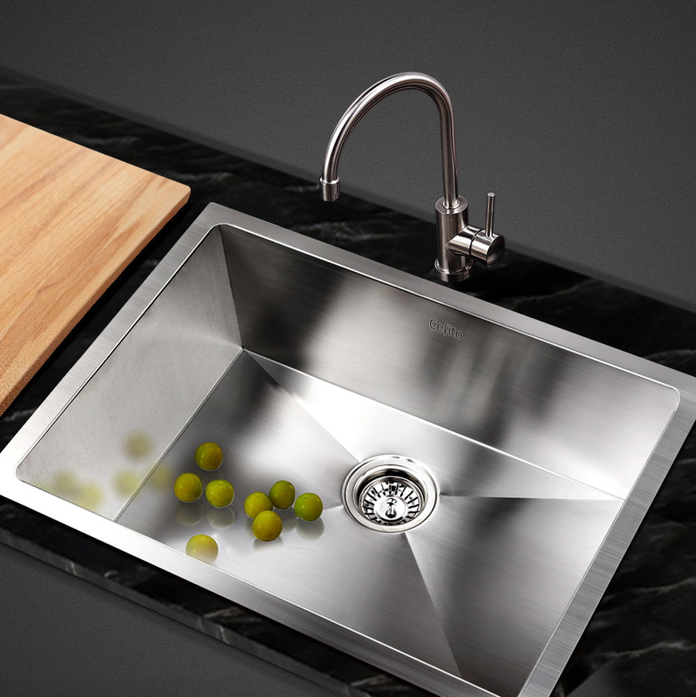 Stainless Steel Kitchen Sink 600X450MM Under/Topmount Sinks Laundry Bowl Silver - image7