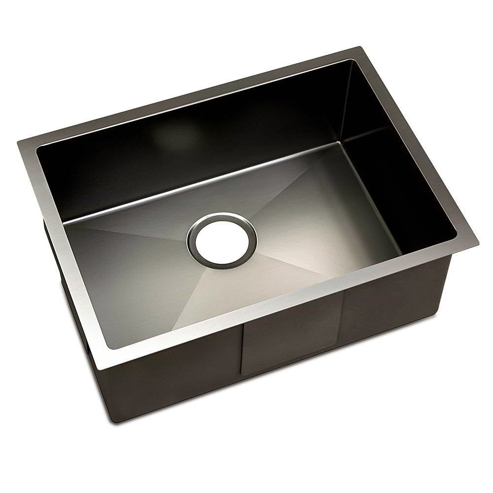 Stainless Steel Kitchen Sink 600X450MM Under/Topmount Sinks Laundry Bowl Black - image1