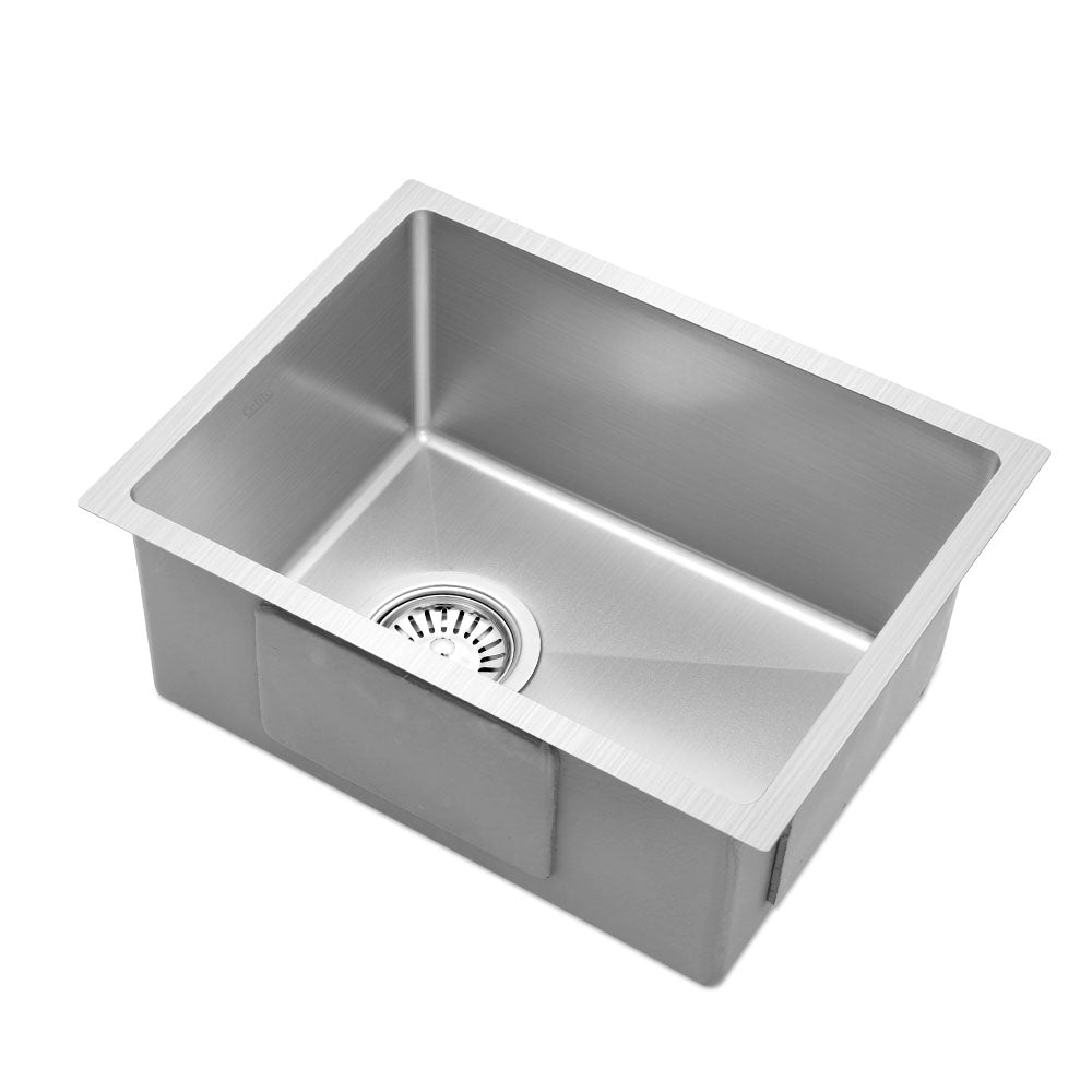 Stainless Steel Kitchen Sink 340X440MM Nano Under/Topmount Sinks Laundry Silver - image1