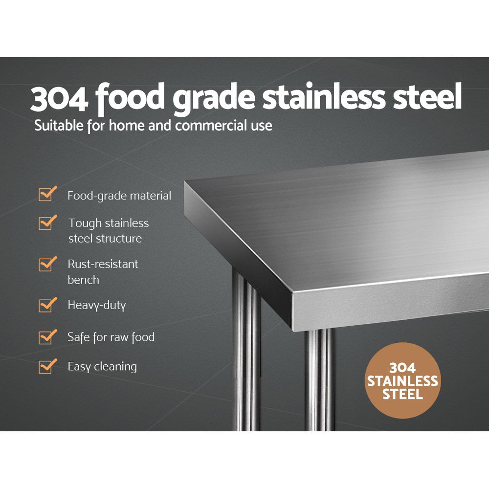 1219 x 610mm Commercial Stainless Steel Kitchen Bench - image3