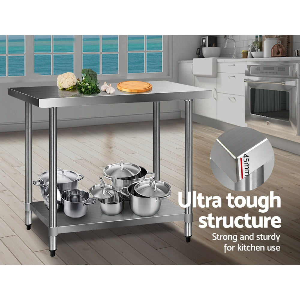 1219 x 610mm Commercial Stainless Steel Kitchen Bench - image4