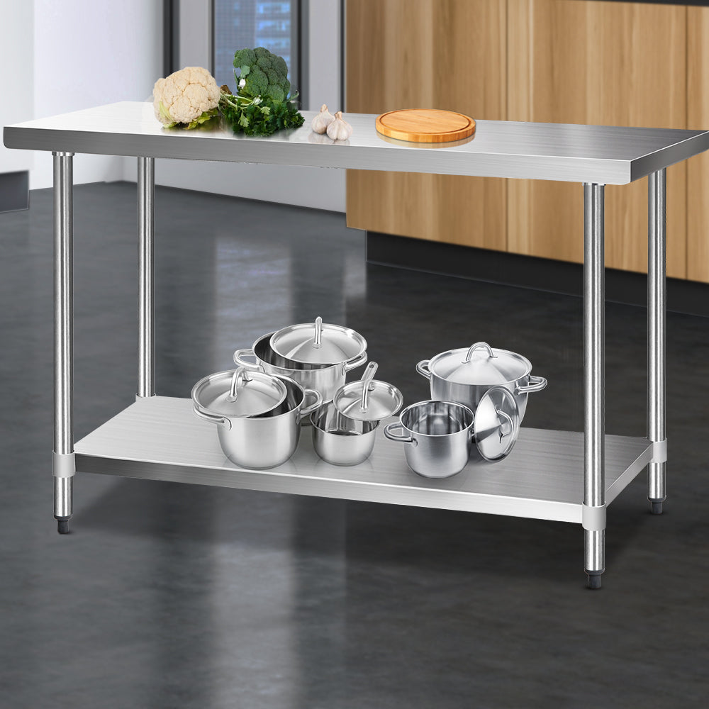 1524 x 610mm Commercial Stainless Steel Kitchen Bench - image7