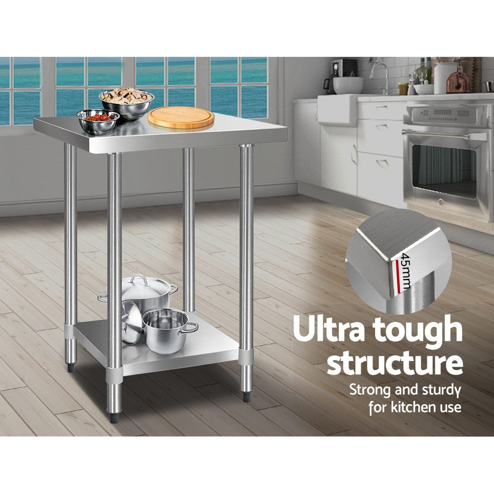 610 x 610m Commercial Stainless Steel Kitchen Bench - image4