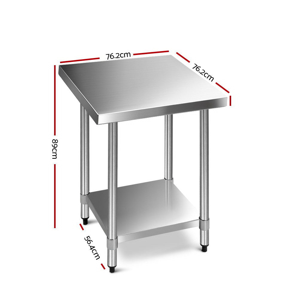 762 x 762mm Commercial Stainless Steel Kitchen Bench - image2