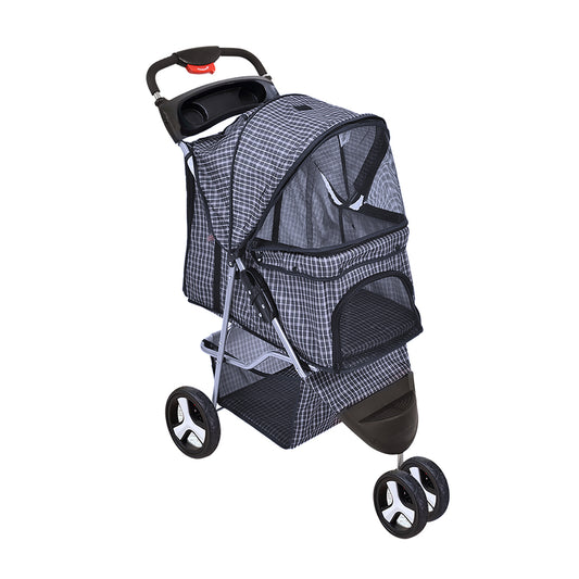 Pet Stroller 3 Wheels Dog Cat Cage Puppy Pushchair Travel Walk Carrier Pram - image1