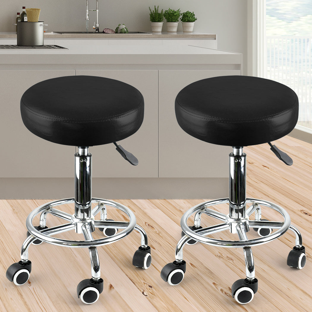 2x Swivel Salon Barstool Hairdressing Stool Barber Chair Equipment Beauty - image7