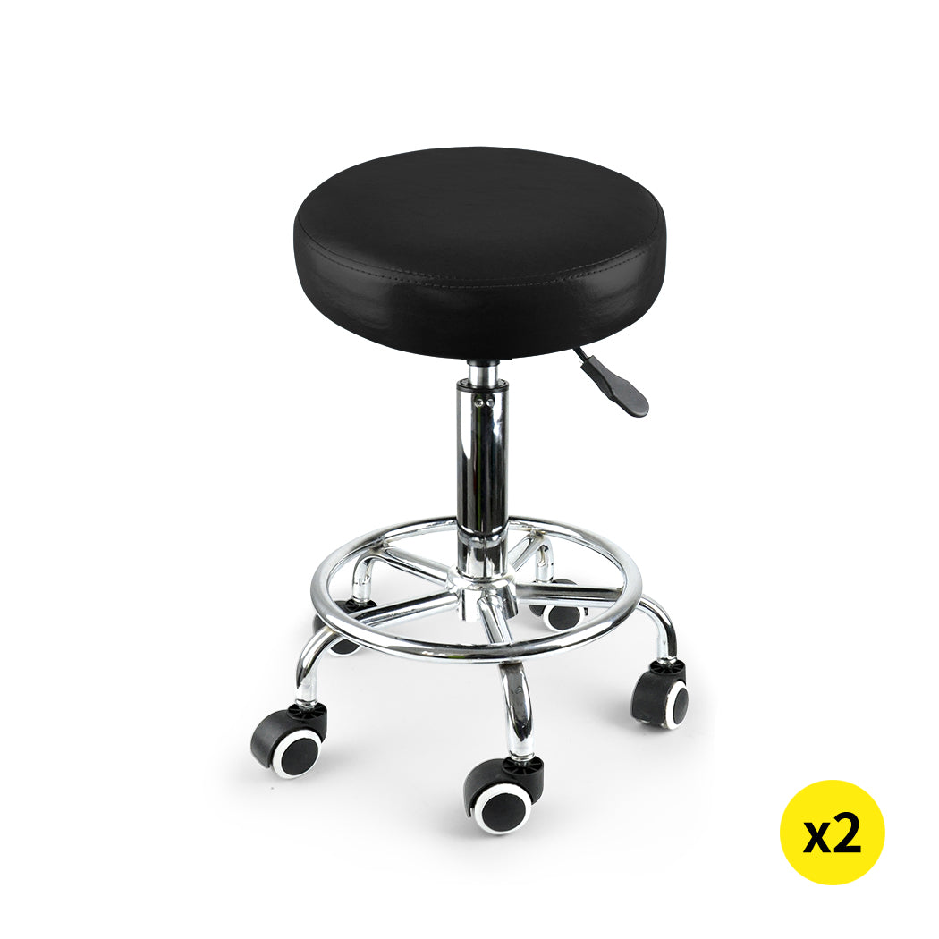 2x Swivel Salon Barstool Hairdressing Stool Barber Chair Equipment Beauty - image1