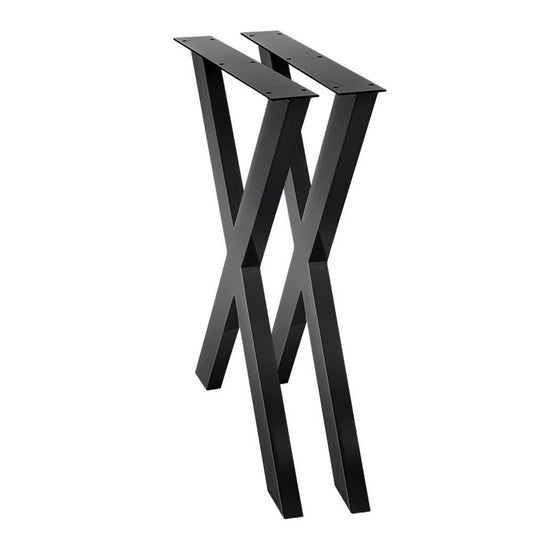 2x Metal Legs Coffee Dining Table Steel Industrial Vintage Bench X Shape 710MM - image1