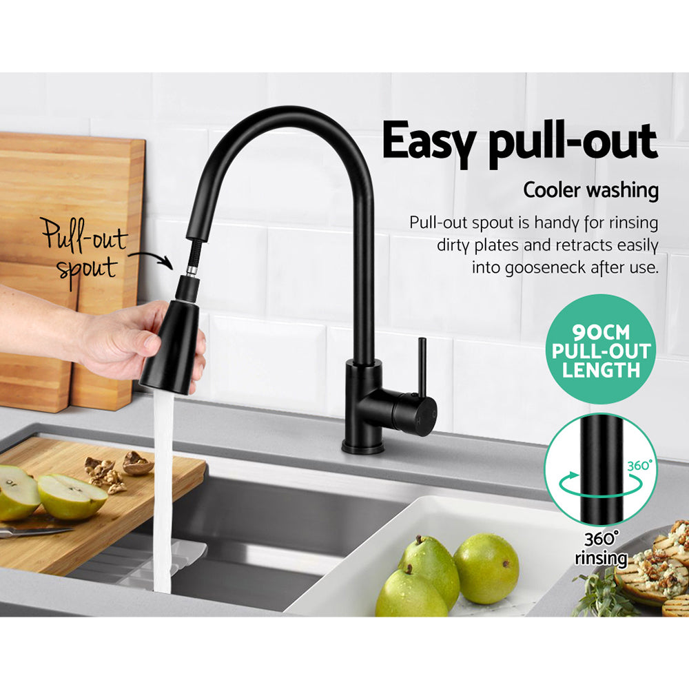 Pull-out Mixer Faucet Tap - Black - image5