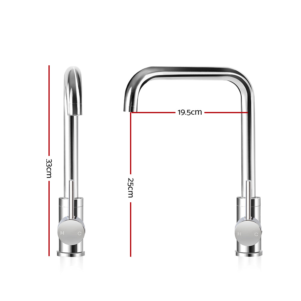 Mixer Kitchen Faucet Tap Swivel Spout Silver - image2