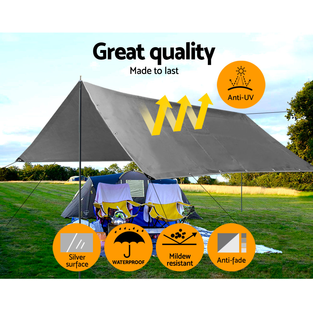 Tarpaulin Tarp 3.6x6m Tarp Camping Tarps Poly Heavy Duty Cover 180gsm - image4