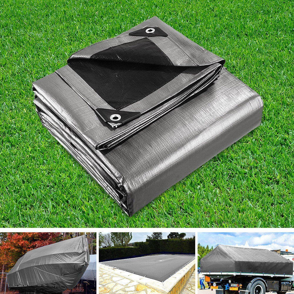 Tarpaulin Tarp 3.6x6m Tarp Camping Tarps Poly Heavy Duty Cover 180gsm - image7