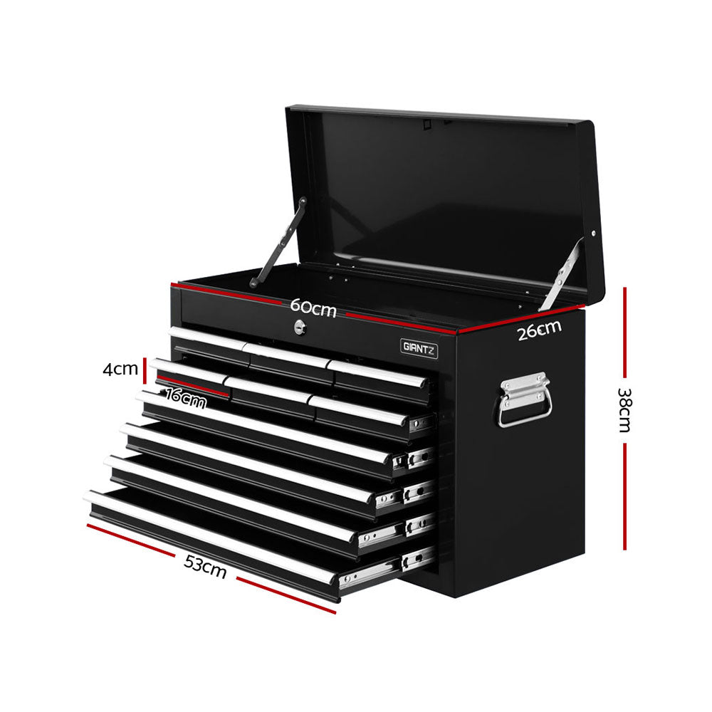 10-Drawer Tool Box Chest Cabinet Garage Storage Toolbox Black - image2