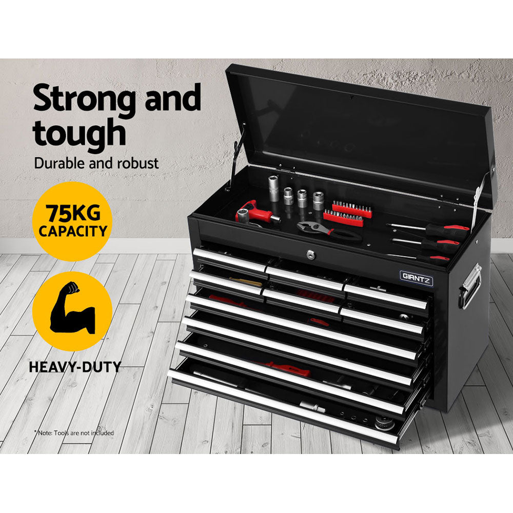 10-Drawer Tool Box Chest Cabinet Garage Storage Toolbox Black - image4