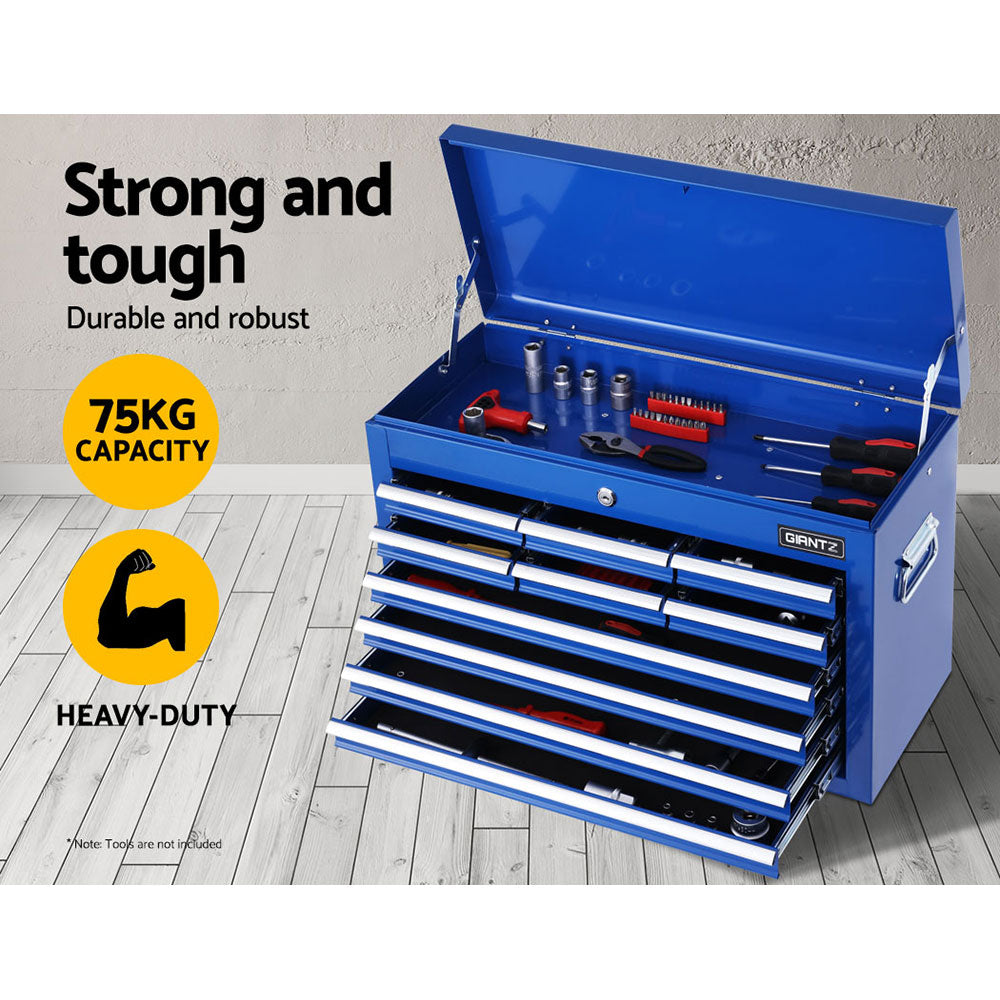 10-Drawer Tool Box Chest Cabinet Garage Storage Toolbox Blue - image4