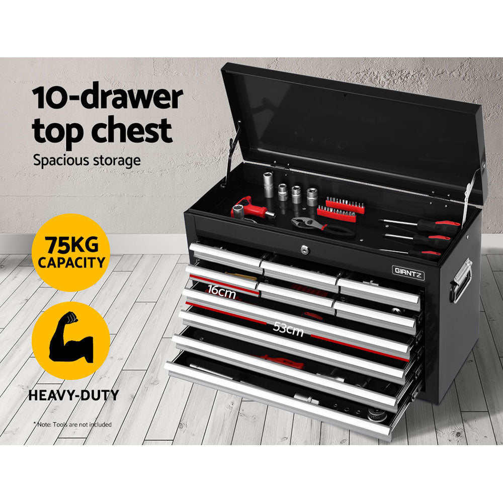 17 Drawers Tool Box Trolley Chest Cabinet Cart Garage Mechanic Toolbox Black and Grey - image3