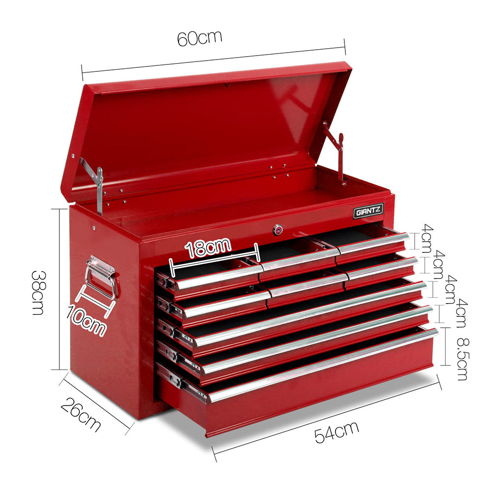 9 Drawer Mechanic Tool Box Storage - Red - image9