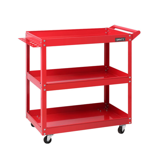 Tool Cart 3 Tier Parts Steel Trolley Mechanic Storage Organizer Red - image1