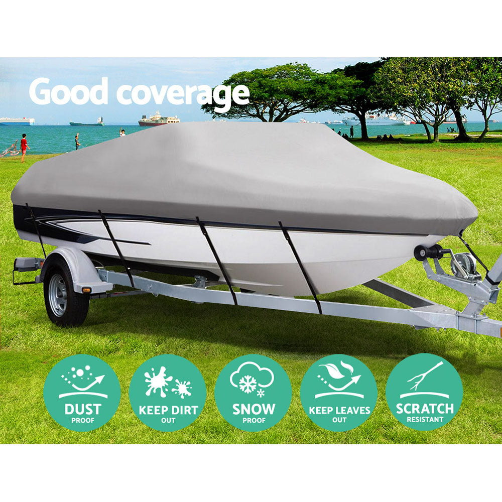 16 - 18.5 foot Waterproof Boat Cover - Grey - image3