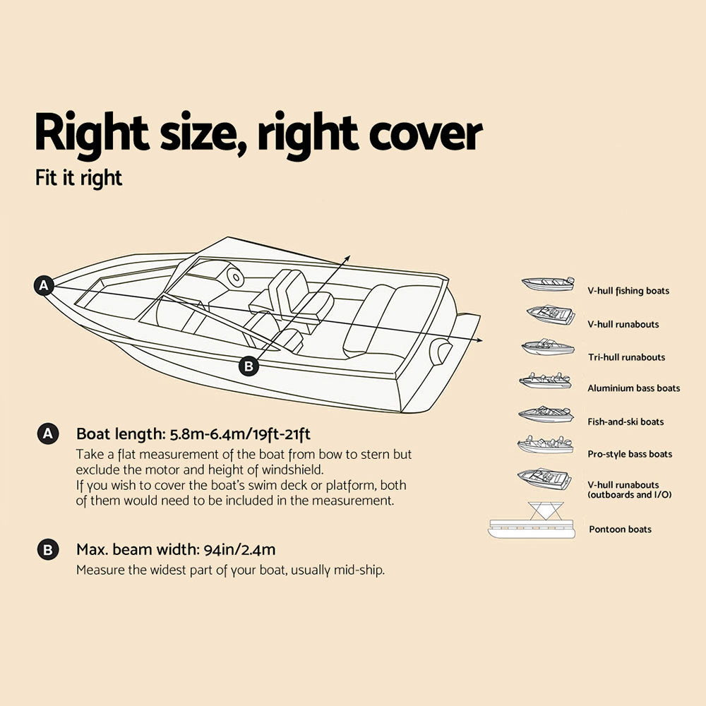 19 - 21ft Waterproof Boat Cover - image2