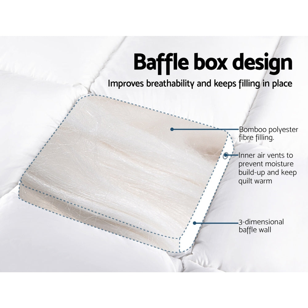 Double Mattress Topper Bamboo Fibre Pillowtop Protector - image4