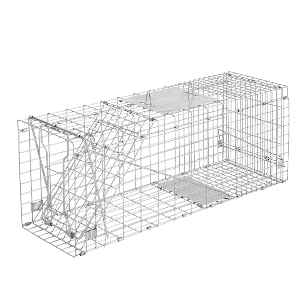 Humane Animal Trap Cage 94 x 34 x 36cm  - Silver - image1