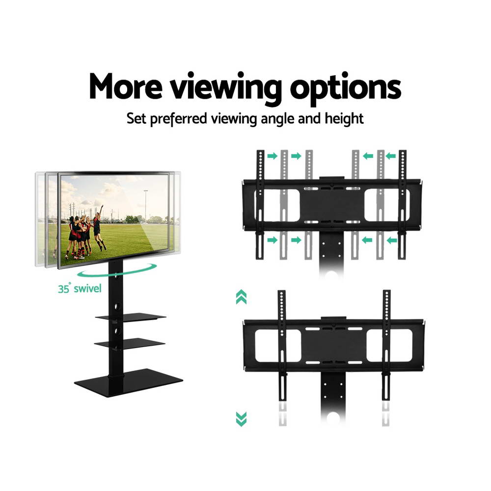 Floor TV Stand Bracket Mount Swivel Height Adjustable 32 to 70 Inch Black - image5