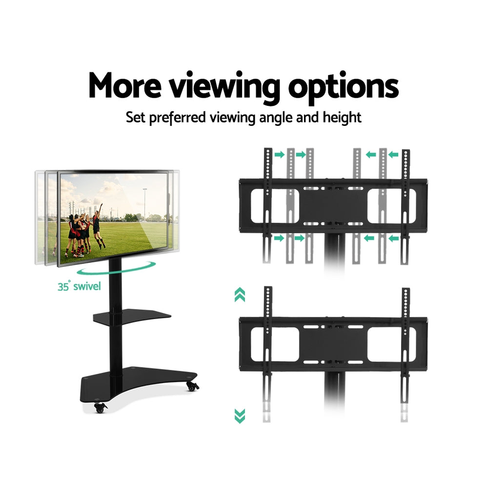 Floor TV Stand Brakcket Mount Swivel Height Adjustable 32 to 70 Inch Black - image5