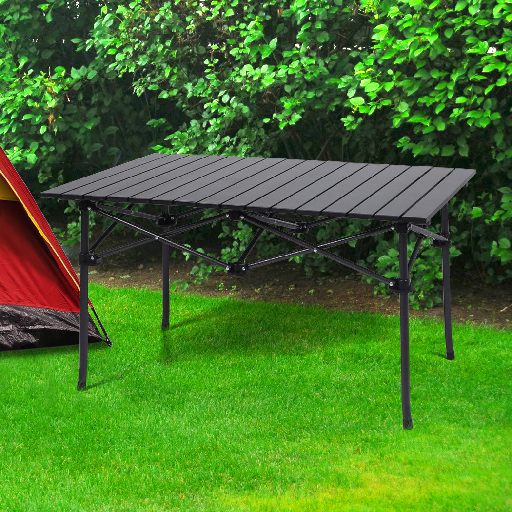 Folding Camping Table Portable Aluminium Outdoor Picnic Garden Black - image7